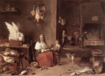 デビッド・テニアス・ザ・ヤング Painting - キッチンの風景 1644 デヴィッド・テニアーズ・ザ・ヤング